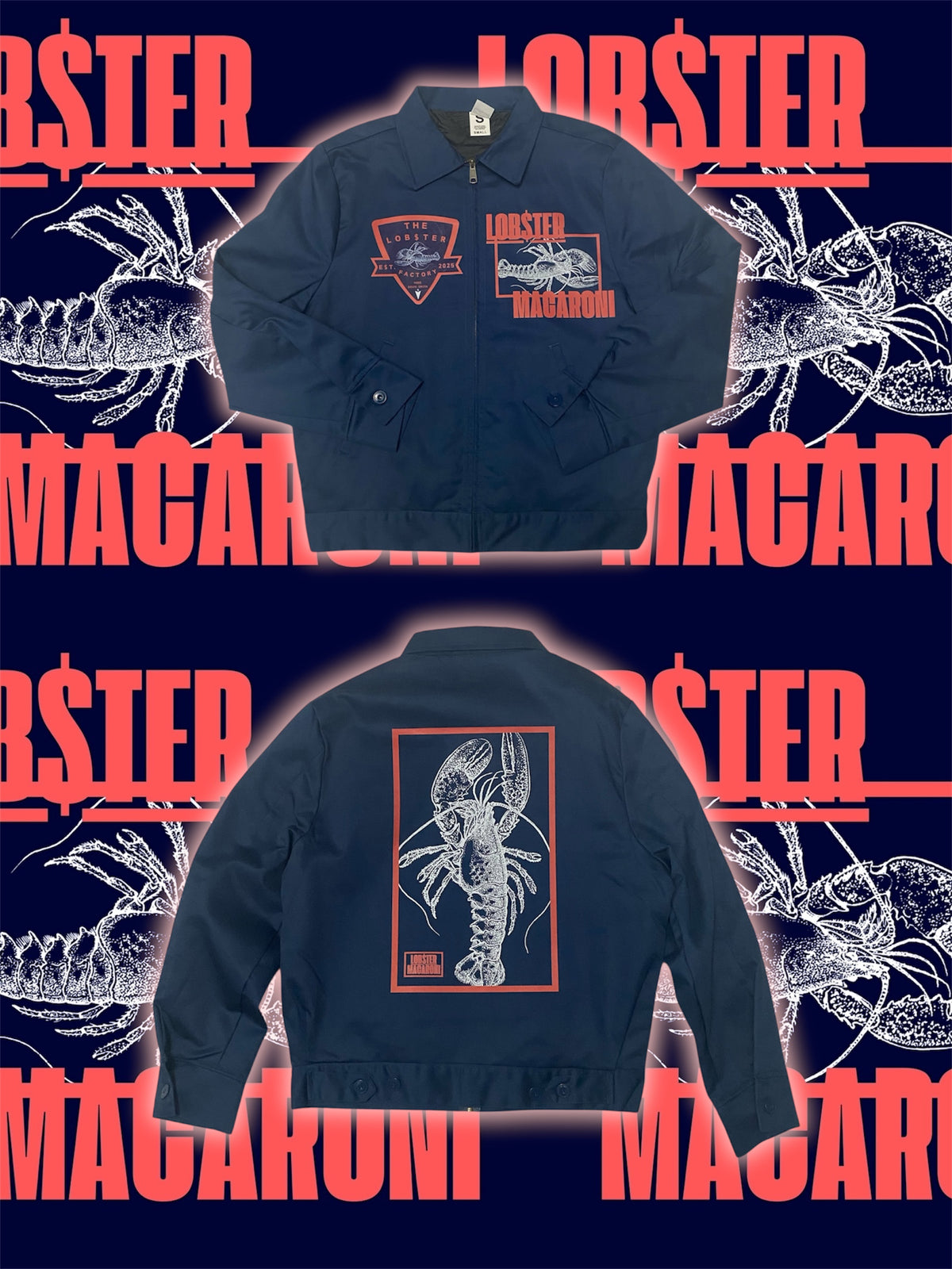 “LOB$TER MACARONI OG x LOB$TER FACTORY OG” JACKET - (NAVY BLUE)