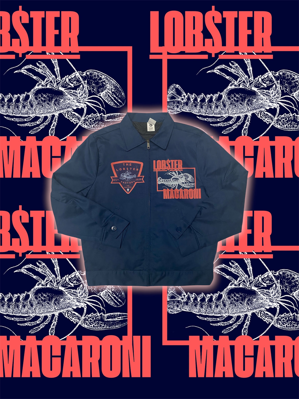 “LOB$TER MACARONI OG x LOB$TER FACTORY OG” JACKET - (NAVY BLUE)