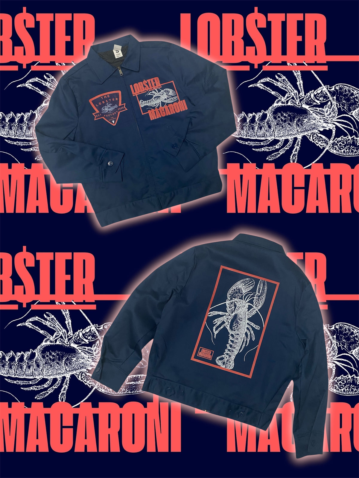 “LOB$TER MACARONI OG x LOB$TER FACTORY OG” JACKET - (NAVY BLUE)